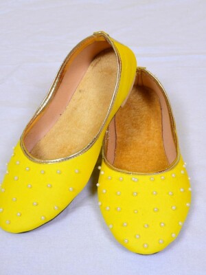 Sunshine Serenade , yellow colour beautiful & traditional footwear for kids