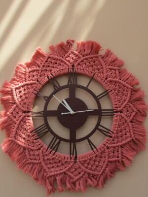 Handmade macrame wall clock | Boho home decor