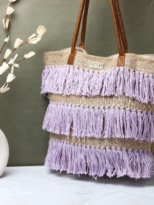 NESH | LAVENDER HESSIAN JUTE TOTE BAG, Latest Collection of Tote BAGS