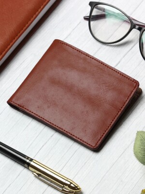 Pecan brown | nesh | genuine leather men's bifold wallet