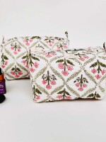 Multi Utility Travel kit Floral Jaal Print (Set of two)
