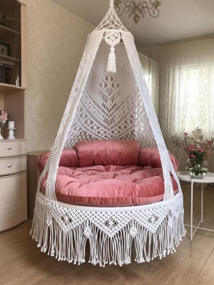 Macrame Boho Dimond Bich Swing Hammock Chair for Adults & Kids TOPW13