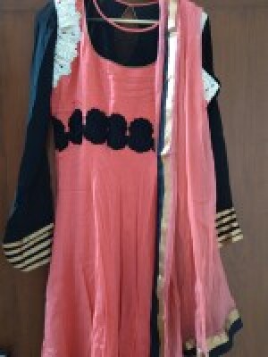 Peach Anarkali Dress with Dupatta
