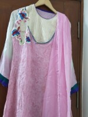 Pure shiffon suit with dupatta