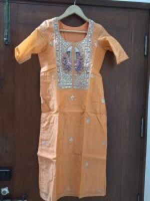 Pure chanderi Kurta with gota work