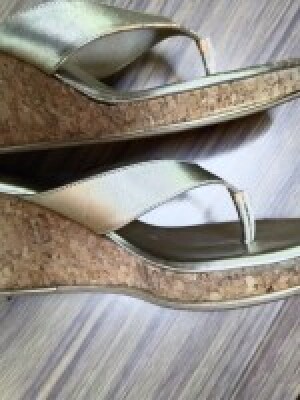 Golden Platform wedges in UK size 6