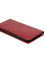 Nesh | ruby scarlet pochette | leather zipper wallet