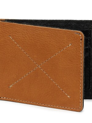 Amber | nesh | genuine leather men's bifold wallet