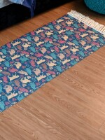 Animal print 100% recycled pure cotton pet bedside runner for home decor