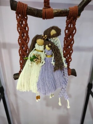 Macrame doll article for home decor