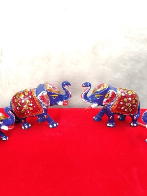 Meenakari Elephant Statue Spiritual Handmade Decorative Showpiece Home Décor