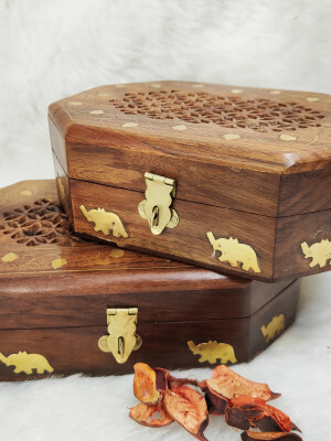 Wooden Jewellery Box For Women Wood Jewel Organizer Wooden Gift box Set 2