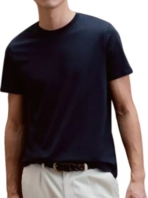 Men Solid Round Neck Pure Cotton Black T-Shirt