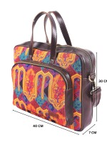 Multicoloured Motif Printed Laptop Bag