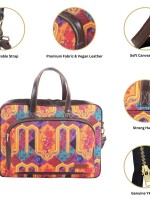Multicoloured Motif Printed Laptop Bag