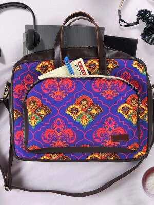 Shekhawati Decorative Pattern Laptop Bag for Women