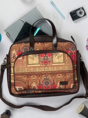 Haveli Flower Design laptop bag for Men