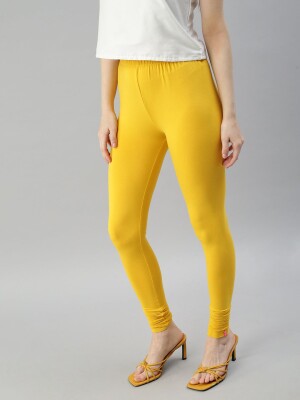 Sunshine yellow cotton churidar full length legging
