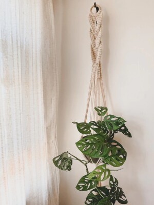 Macrame “Infinity” Plant Hanger / Gifts for her/ Houseplants / Boho / Unique Gifts / Handmade / Wall Hanging / Eclectic / Gifts for him