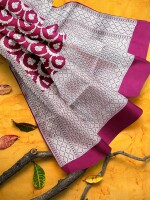 Maroon Jaal Banarasi Pure Katan Silk Handloom Saree