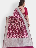 Maroon Jaal Banarasi Pure Katan Silk Handloom Saree