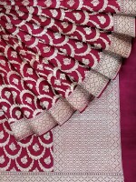 Maroon Jaal Banarasi Pure Katan Silk Handloom Saree