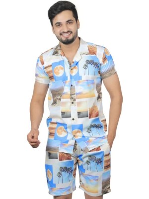 Goa-inspired fashion, Men Goa Print Shirt & Shorts Lounge Set