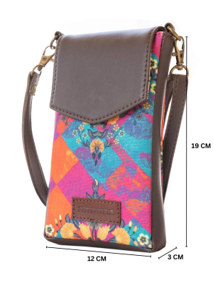 Floral Motif Crossbody Mobile Sling Bag