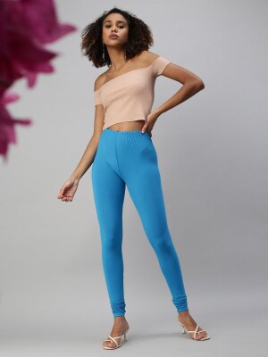 Churidar blue cotton full length legging