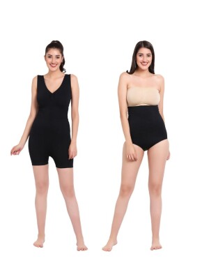 Everyday Comfort, Best Fit, Sweat Absorbing Pack of 2 Black Full Body shapewear boxer & Tummy Tucker Brief