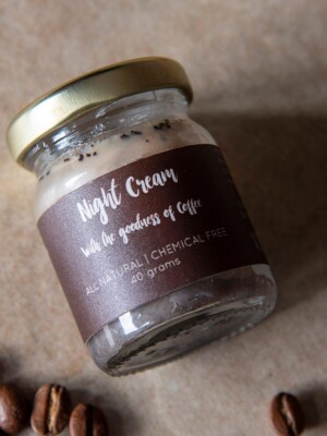 Natural Coffee Night Cream gives even tone glowing skin