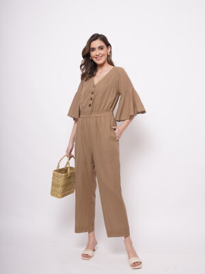 Women's Western Wear, Earthy, Comfortable, colour Monochrome land | brown, Jumpsuit By Vishesh Kapoor