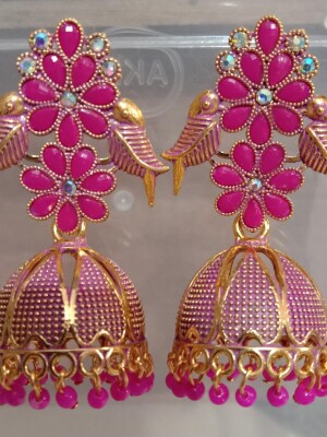 Traditional Ethnic Diamond chip Jhumka/Jhumki/Earrings for Women by Milan
