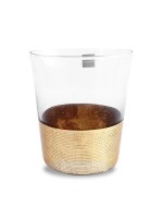 Golden Aesthetic Decorated Drinking Glass - Set of 6 (4 inches height)