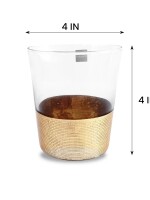 Golden Aesthetic Decorated Drinking Glass - Set of 6 (4 inches height)