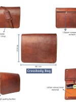 Leather Bags Vintage Soft Leather Crossbody Messenger Brown Real Laptop Satchel Bag With Full Flap (16 inch )