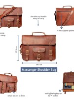 Handmade unisex leather crossbody messenger bag/ Laptop Shoulder bag Office bag ( 11 Inch )
