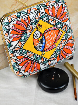 Madhubani hand painted clutch bag (box) for women