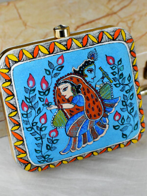 Beautiful design hand painted clutch bag (box) for women