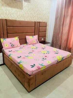 Floral Cotton 1 Double Bedsheet With 2 Pillow Covers