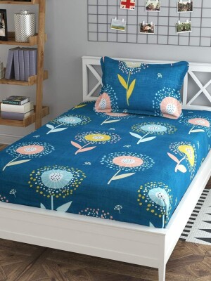 Abstract Cotton 1 Single Bedsheet With 1 Pillow Covers
