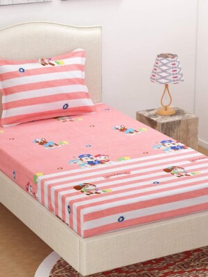 Abstract Cotton 1 Single Bedsheet With 1 Pillow Covers