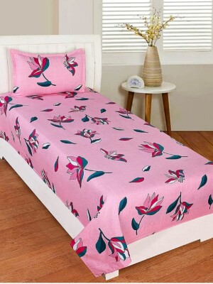 Abstract Cotton 1 Single Bedsheet With 1 Pillow Covers