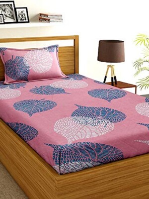 Abstract Cotton 1 Single Bedsheet With 1 Pillow Covers