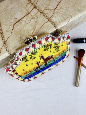 Classy hand painted clutch bag (box) for women