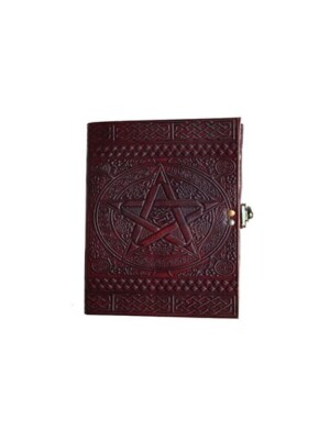 6x8 Personalized Leather Journal - Star Design Travel Leather Journal Writing Pad Sketchbook .