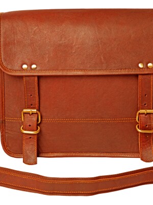 Handmade vintage leather crossbody Laptop Office College messenger bag ( 15 inch )