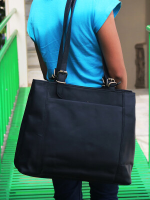 Black leather Women Handbag Genuine Leather Shoulder Bag Soft Designer Top Handle Purses