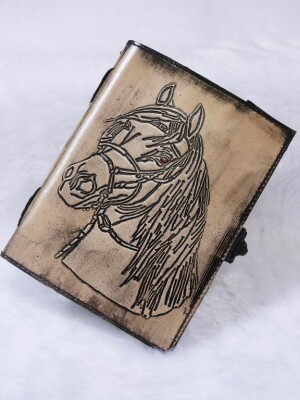 Leather Horse Journal Planner Notebook Sketchbook - Crazy Leather Writing Journal Lover Gift for Women & Men - 8x6 Inch
