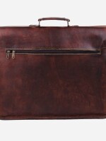 18"Vintage handmade leather Laptop bag travel messenger office crossbody bag.